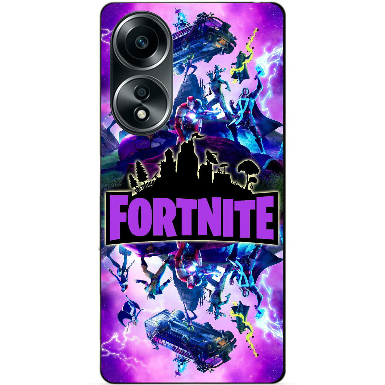Силіконовий бампер чохол для Oppo A58 з малюнком Fortnite Marvel Фортнайт Марвел