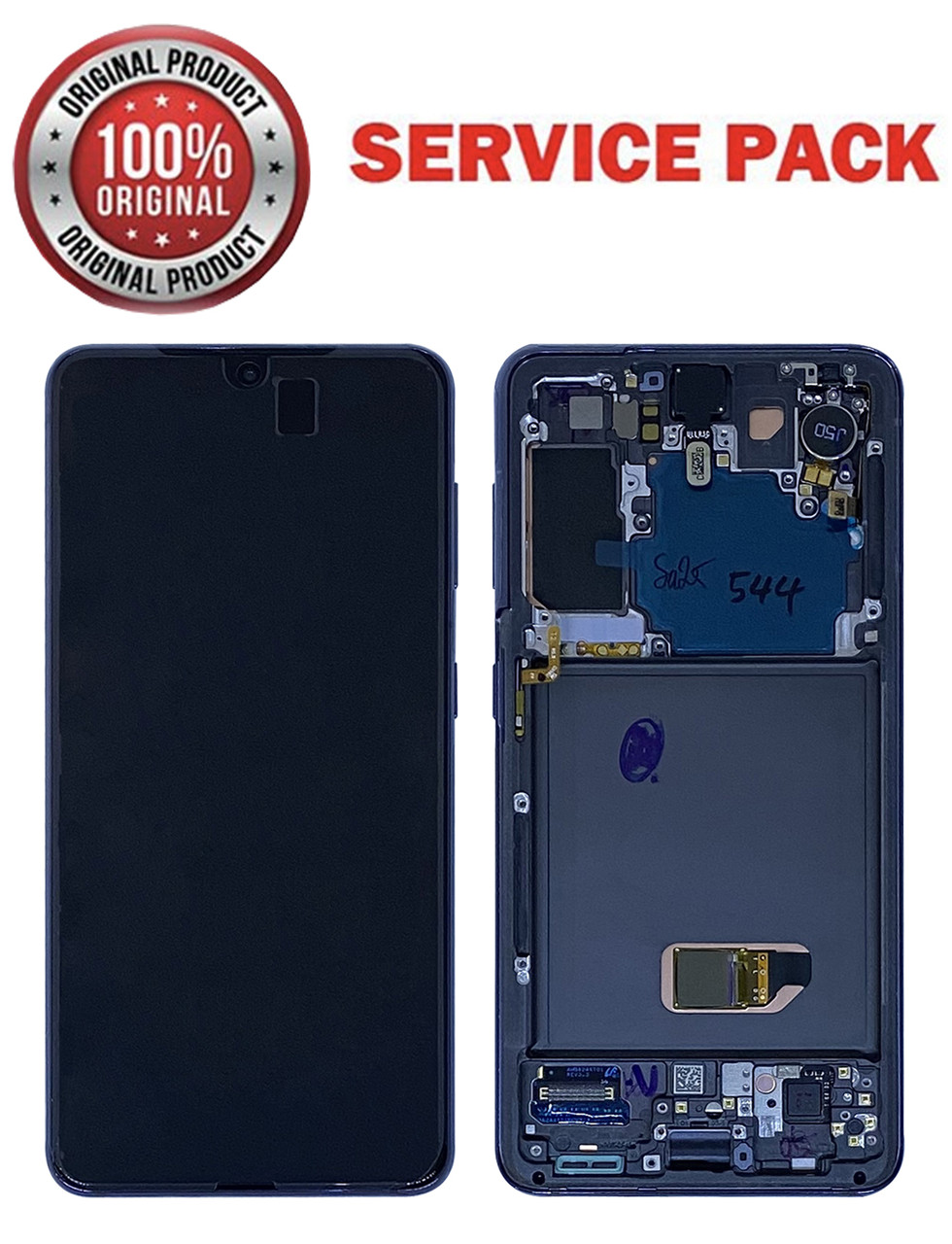 Дисплейний модуль (екран) для Samsung G991 Galaxy S21 Сірий з рамкою Оригінал 100% SERVICE PACK GH82-24716A