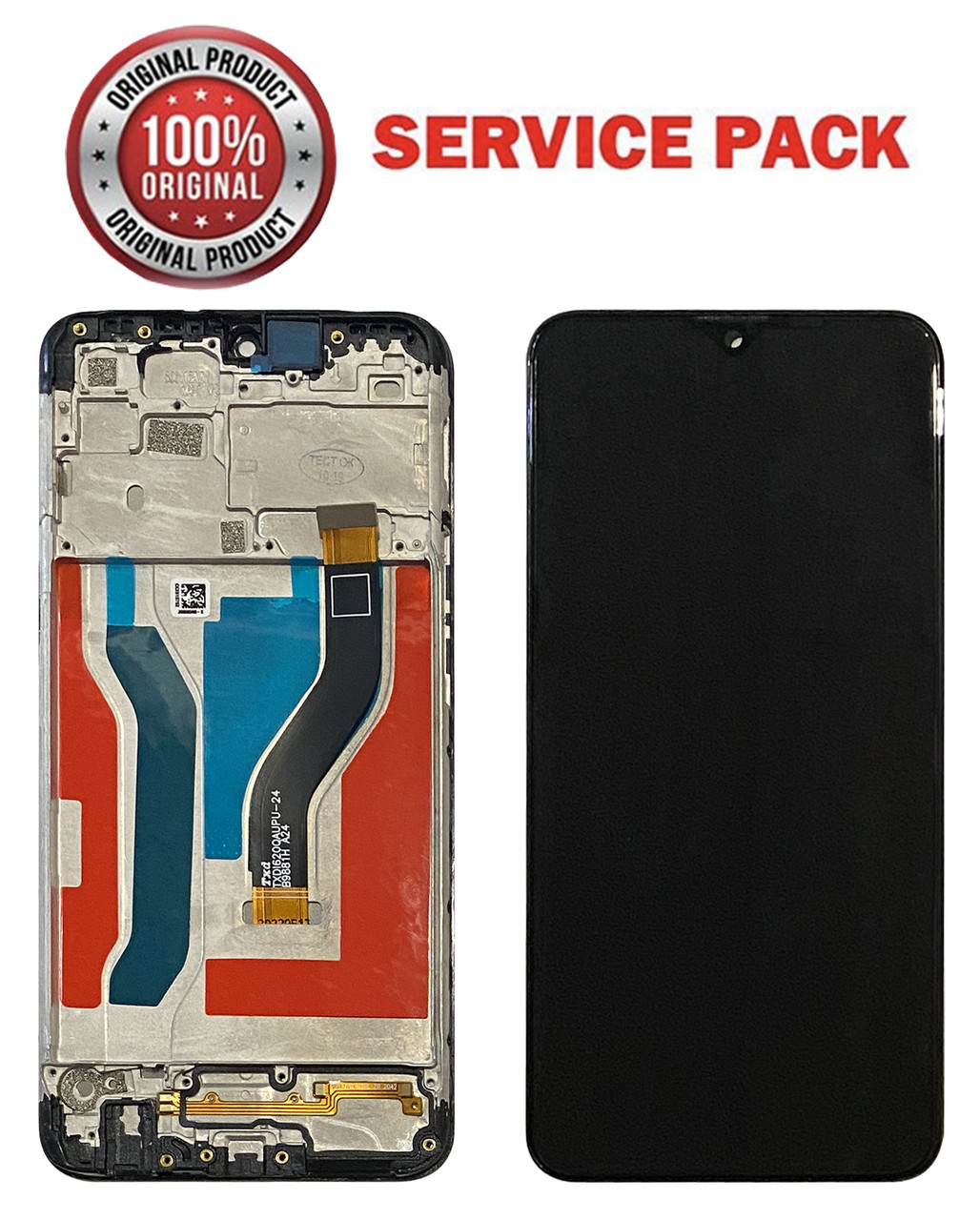 Дисплейний модуль (екран) для Samsung A107 Galaxy A10S чорний з рамкою Оригінал SERVICE PACK GH81-17482A