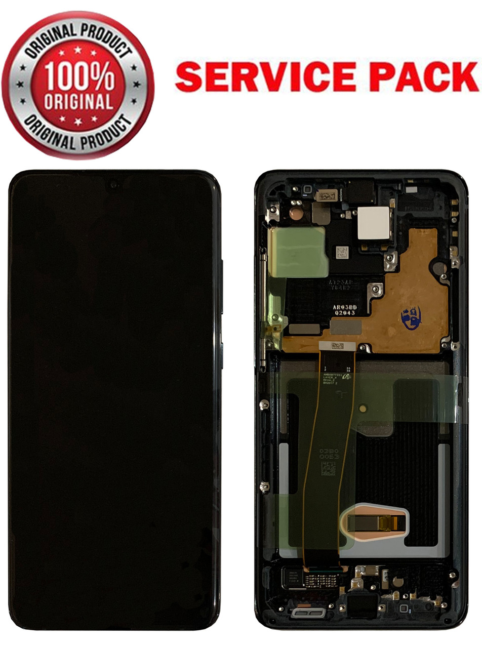 Дисплейний модуль (екран) для Samsung G988 Galaxy S20 Ultra Чорний з рамкою Оригінал 100% SERVICE PAC
