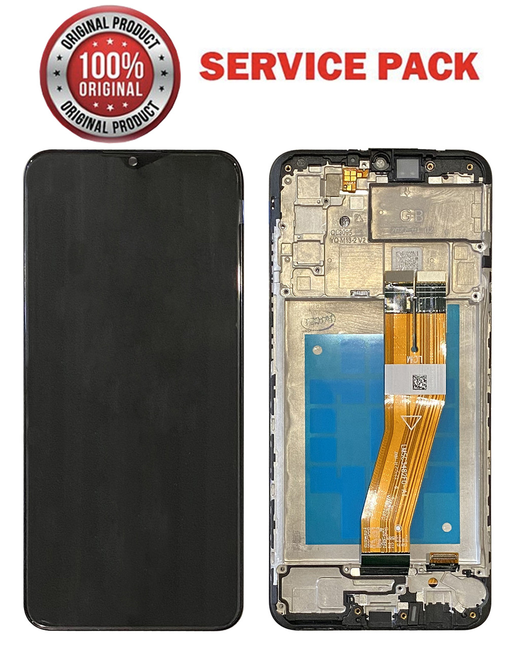 Дисплейний модуль (екран) для Samsung A02s (A025F) чорний Оригінал з рамкою 100% SERVICE PACK GH-20118A