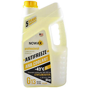 Антифриз NOWAX YELLOW G13 (жовтий) 5кг (NX05007)