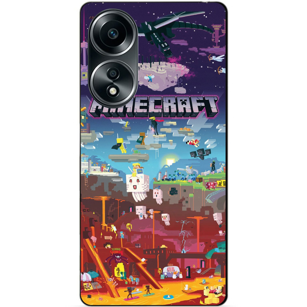 Силіконовий бампер чохол для Oppo A58 гра Minecraft Майнкрафт