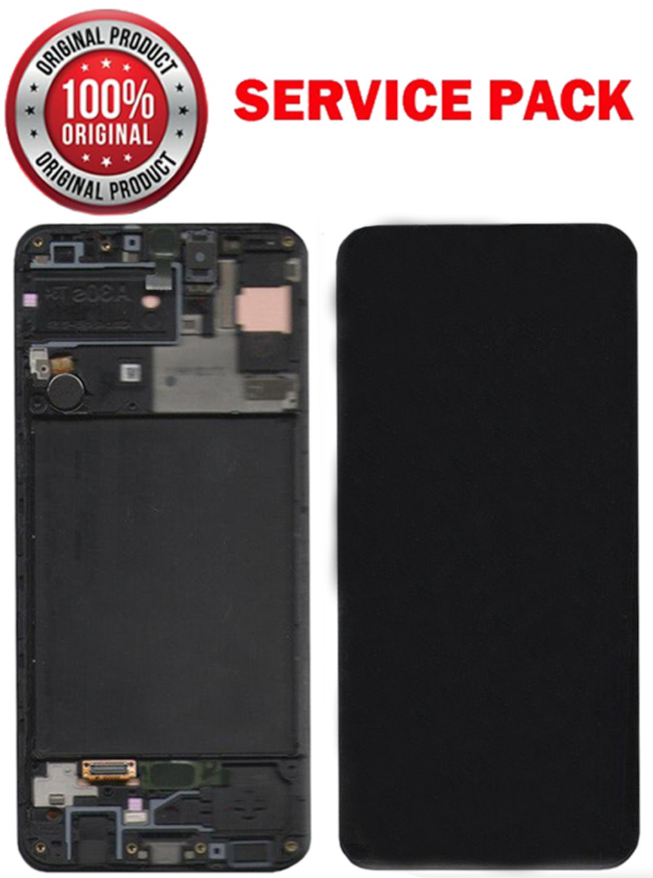 Дисплейний модуль (екран) для Samsung A307 Galaxy A30S (2019) чорний Оригінал У рамці 100% SERVICE PACK