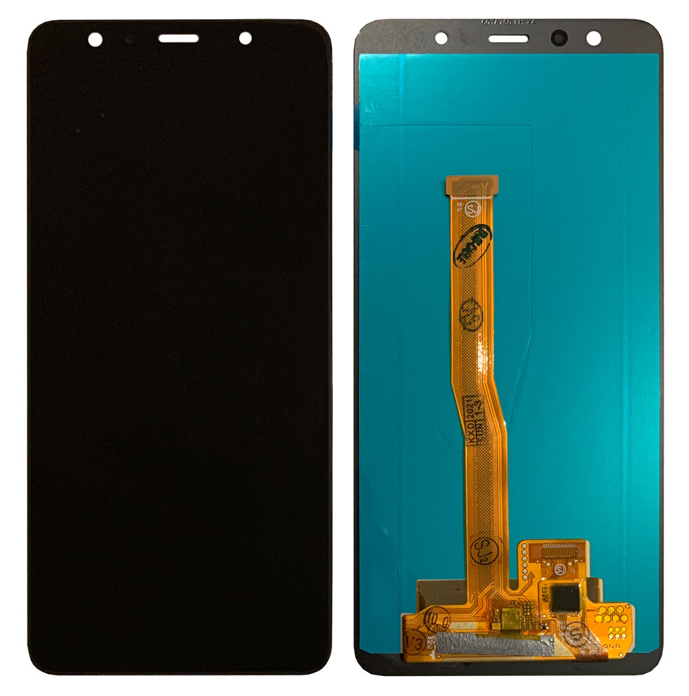 Дисплейний модуль (екран) для Samsung A750 2018 Чорний LCD OLED (small glass)