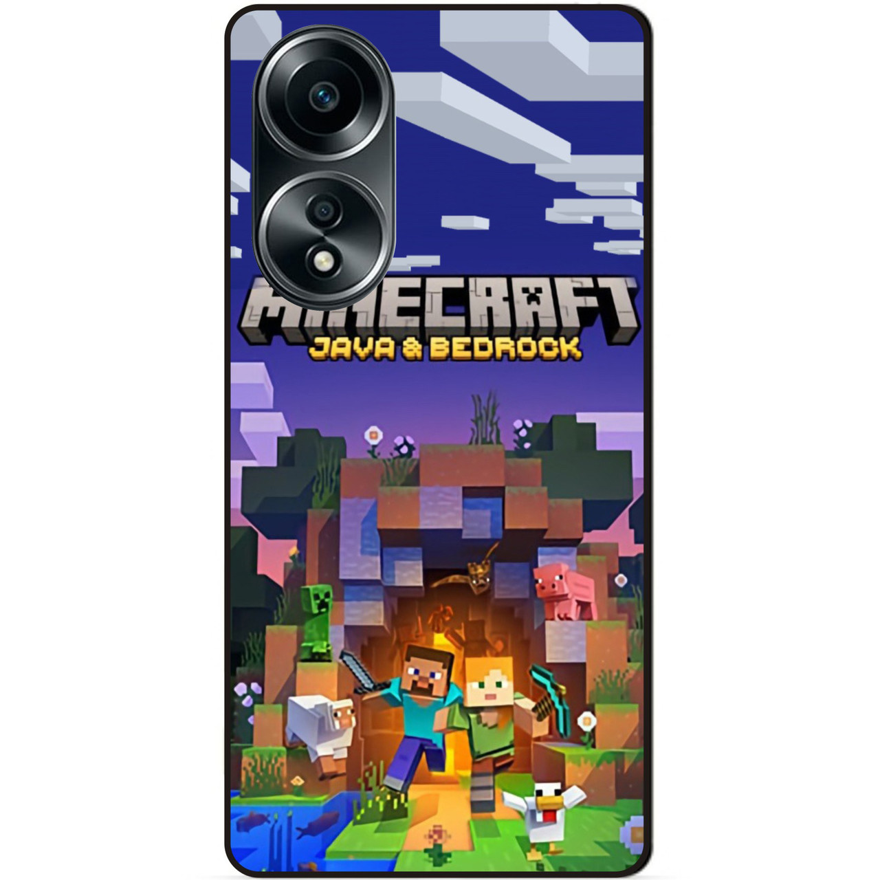 Силіконовий бампер чохол для Oppo A58 з картинкою Майнкрафт Minecraft