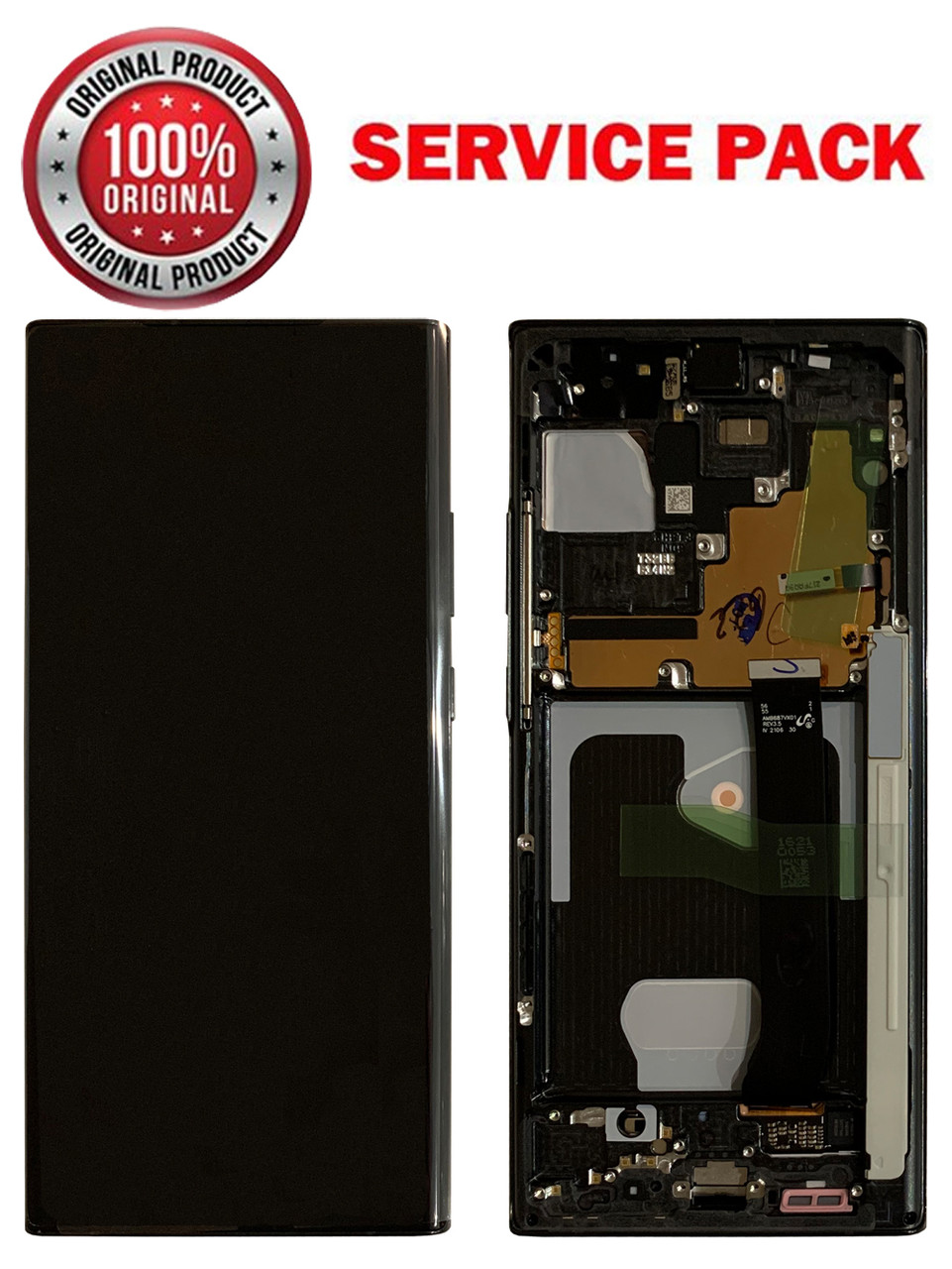 Дисплейний модуль (екран) для Samsung N985 Galaxy Note 20 Ultra Чорний Оригінал У рамці 100% SERVICE PACK