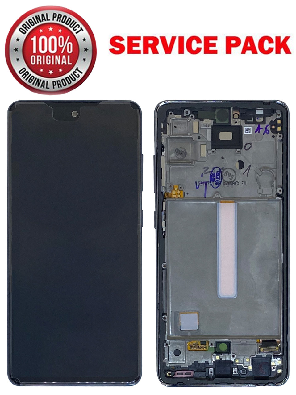 Дисплейний модуль (екран) для Samsung A525 Galaxy A52 A52 A526 A528 (2021) чорний Оригінал У рамці 100% SERVICE