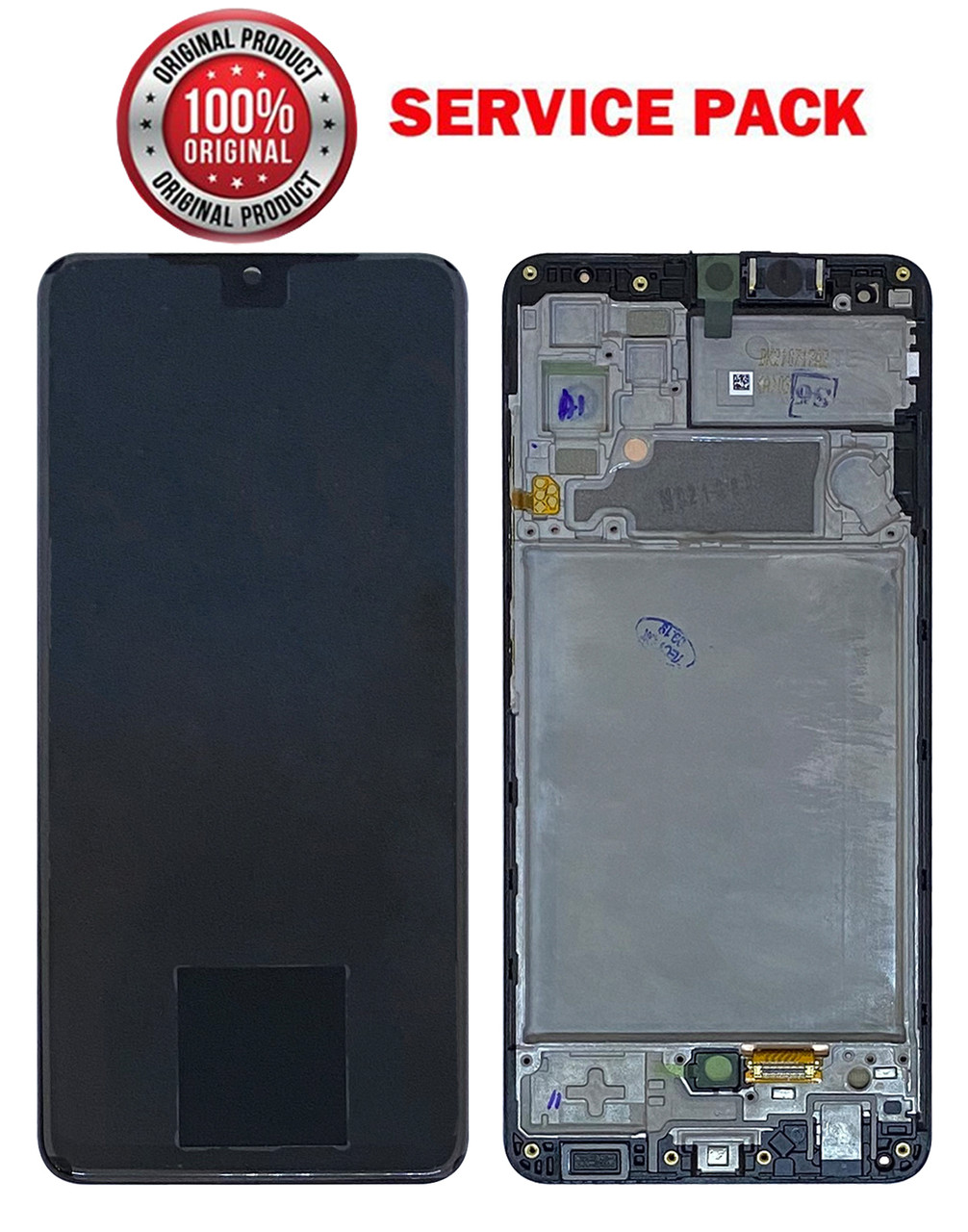 Дисплейний модуль (екран) для Samsung A325 Galaxy A32 (2021) чорний Оригінал У рамці 100% SERVICE PACK