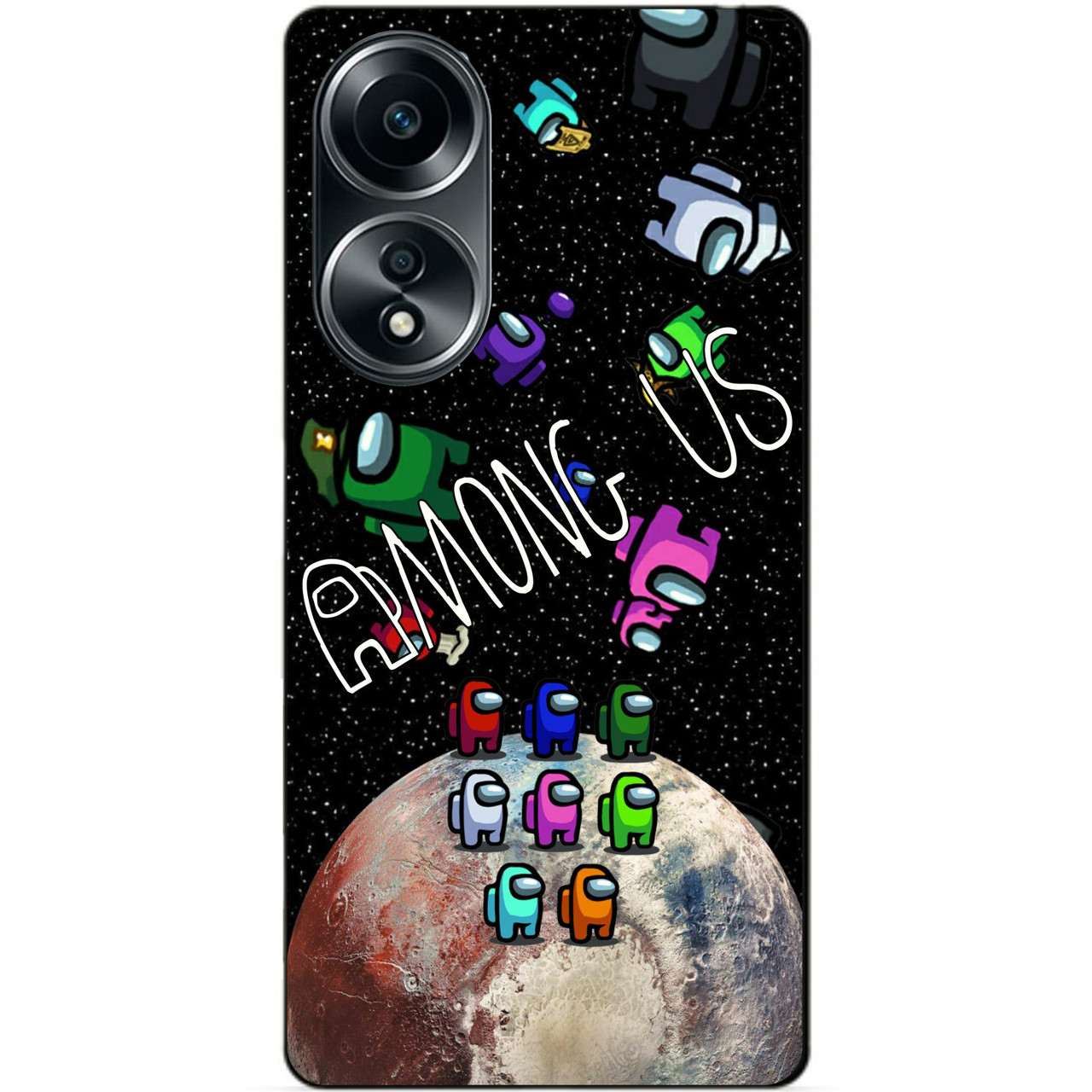 Силіконовий бампер чохол для Oppo A58 з малюнком Амонг Ас Among Us