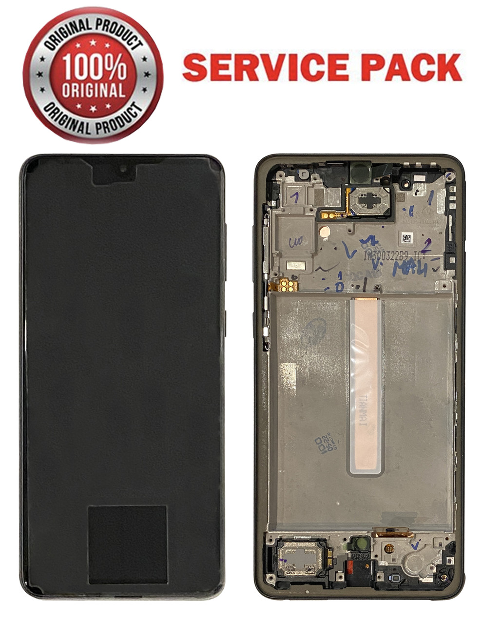 Дисплейний модуль (екран) для Samsung A336 Galaxy A33 5G чорний у рамці Оригінал 100% SERVICE PACK GH82-28143A