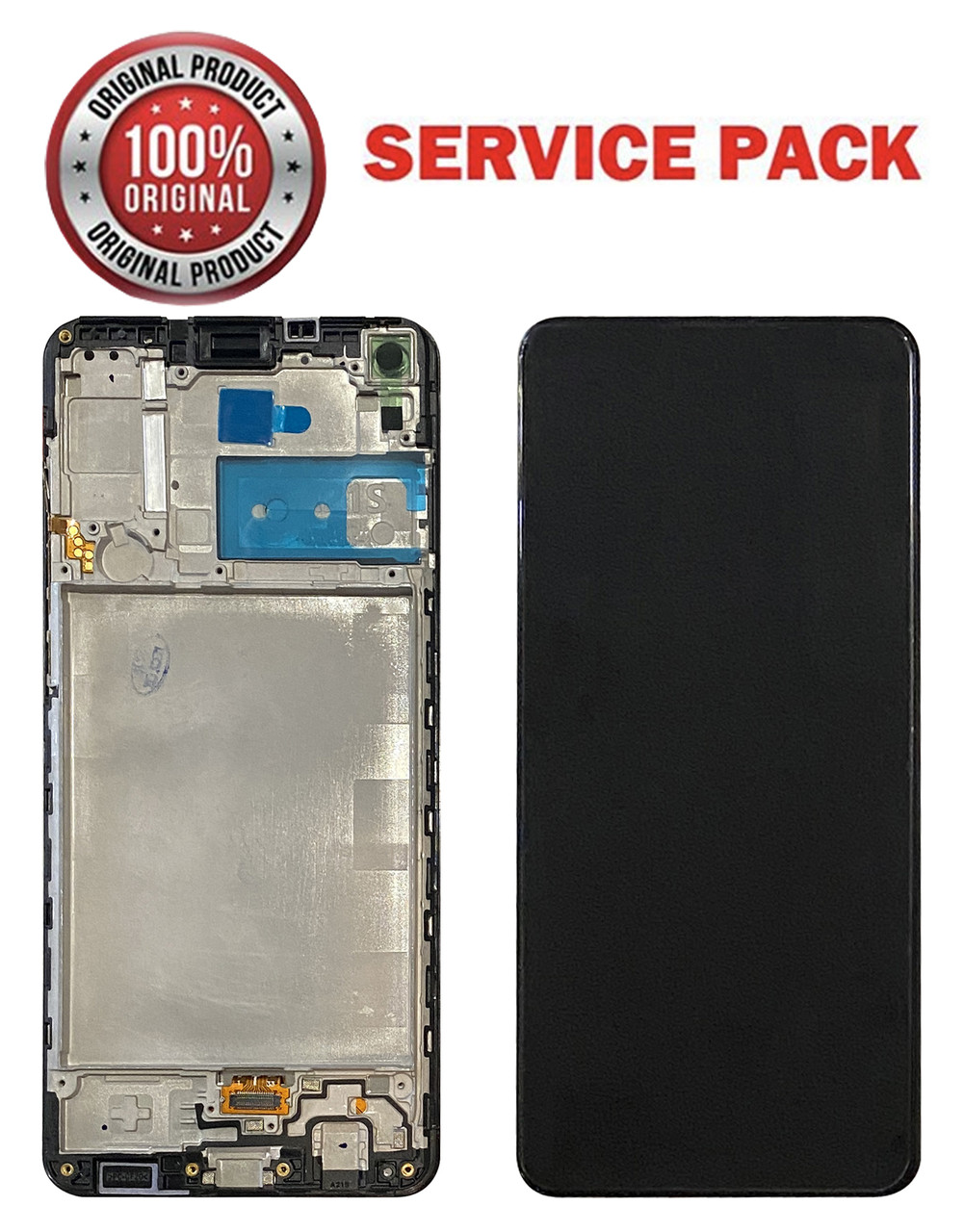 Дисплейний модуль (екран) для Samsung A217 Galaxy A21S чорний з РАМКОЮ Оригінал 100% SERVICE PACK GH82-22988A