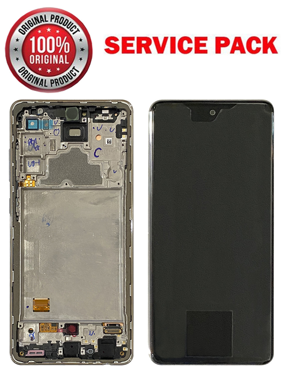 Дисплейний модуль (екран) для Samsung A725/A726 A72 2021 WHITE Оригінал У рамці 100% SERVICE PACK
