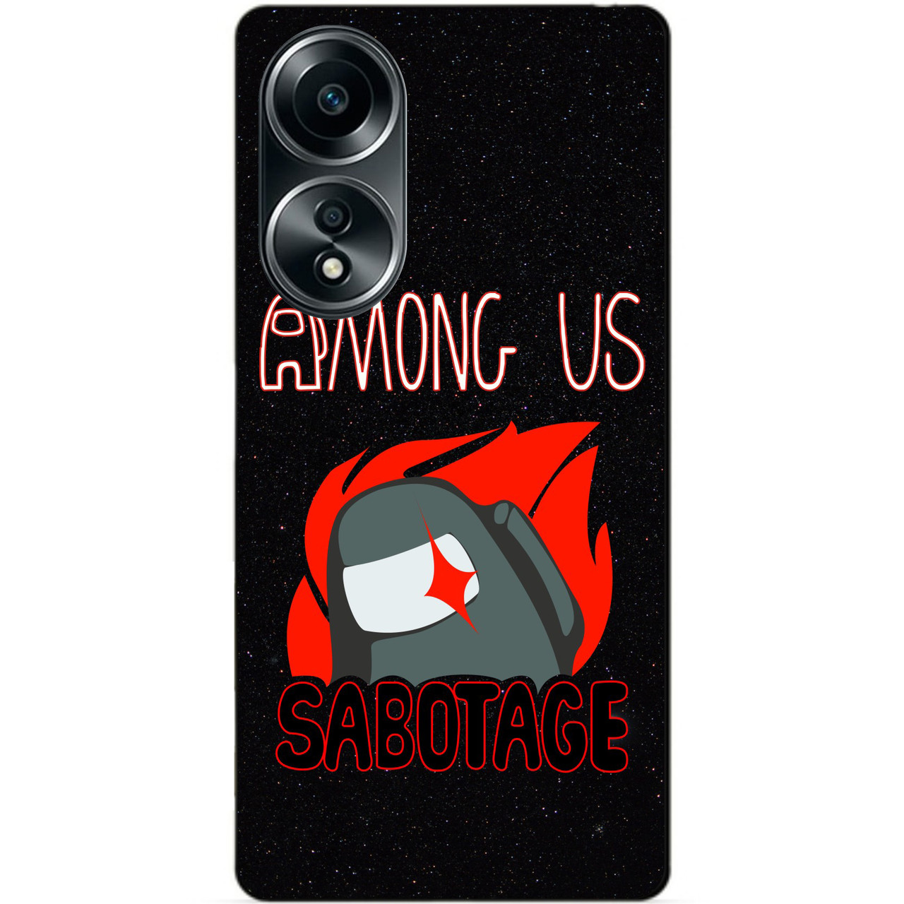 Силіконовий бампер чохол для Oppo A58 з малюнком Сабатаж Among Us Амонг Ас