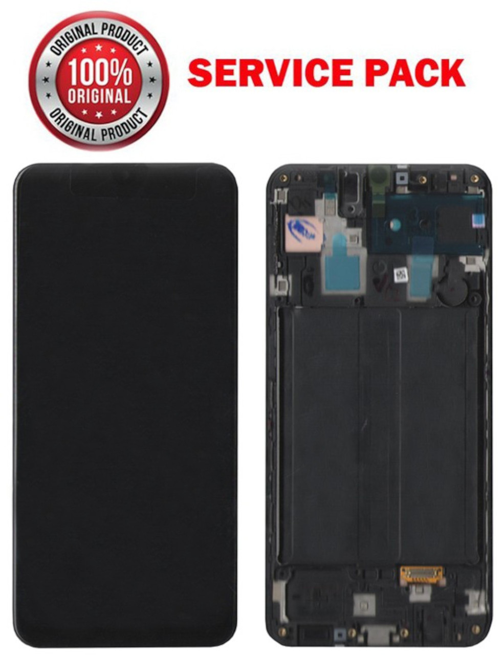 Дисплейний модуль (екран) для Samsung A305 Galaxy A30 (2019) чорний Оригінал У рамці 100% SERVICE PACK