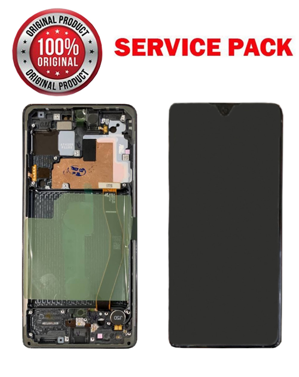 Дисплейний модуль (екран) для Samsung G770 Galaxy S10 Lite Чорний з рамкою Оригінал 100% SERVICE PACK