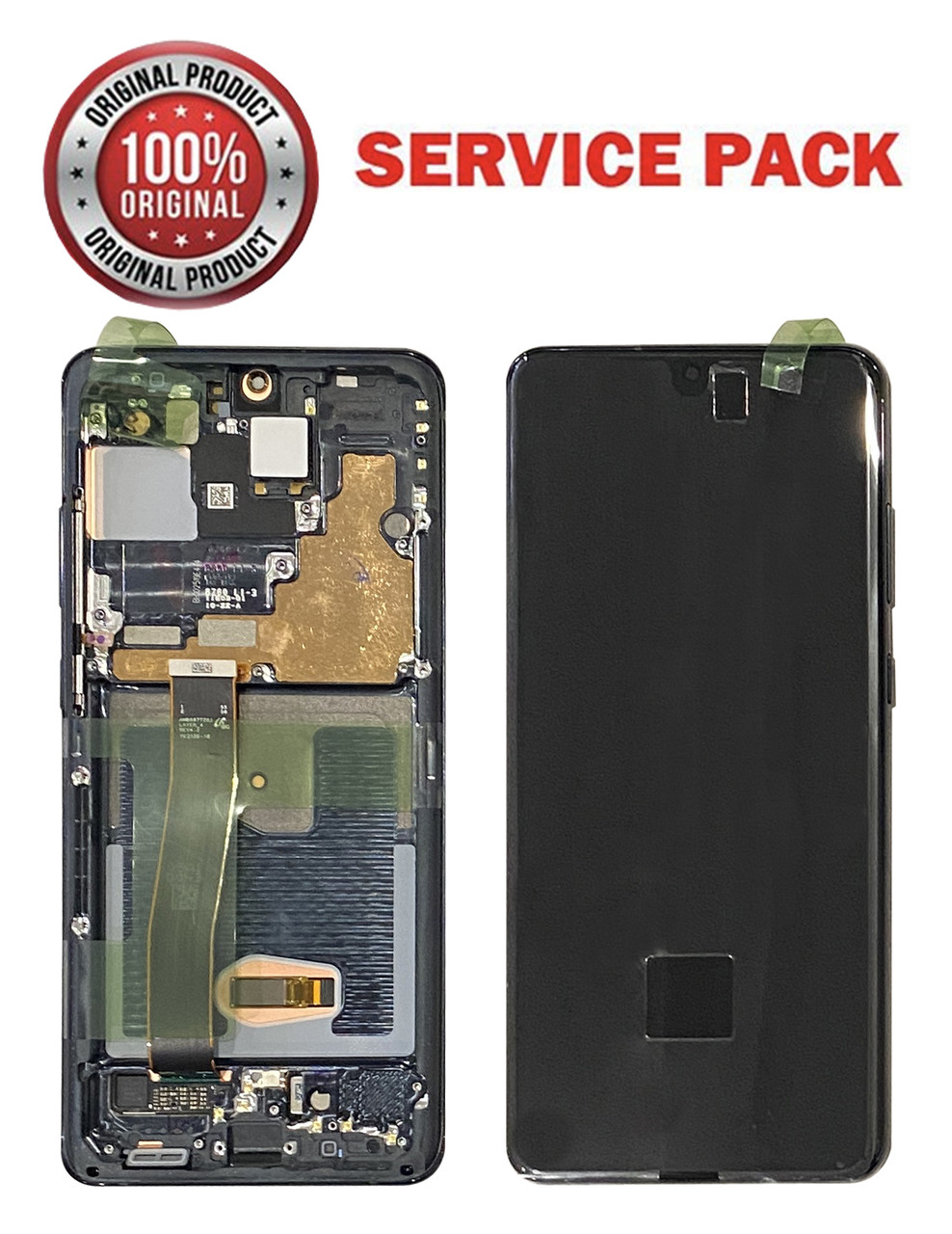 Дисплейний модуль (екран) для Samsung G988 Galaxy S20 Ultra Сірий з рамкою Оригінал 100% SERVICE PAC