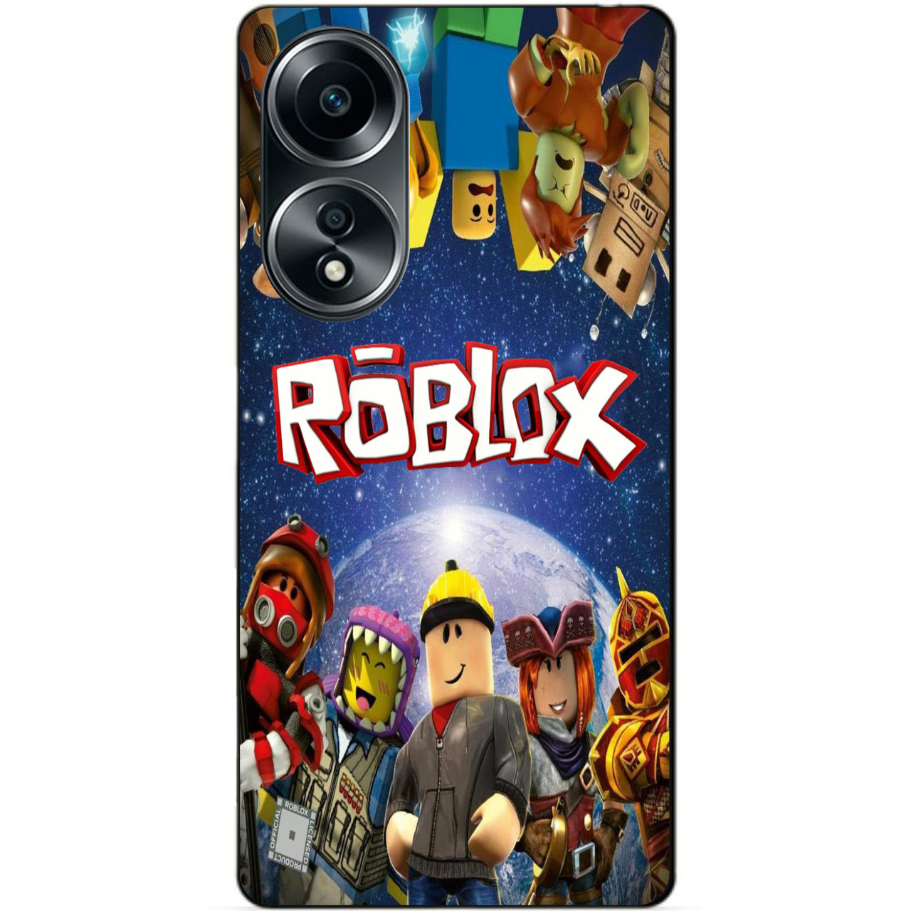 Силіконовий бампер чохол для Oppo A58 з малюнком Роблокс Roblox