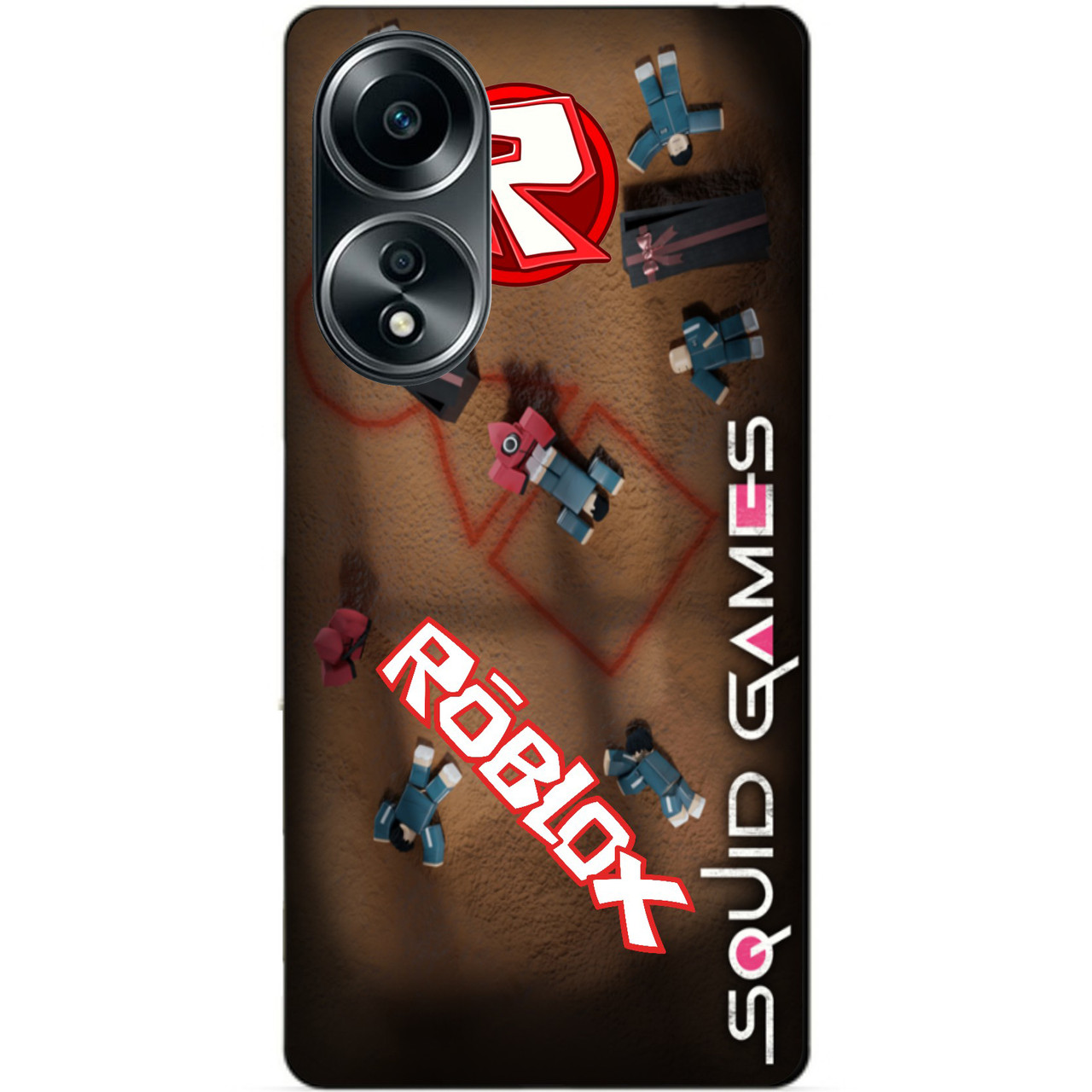 Силіконовий бампер чохол для Oppo A58 Roblox Гра в кальмара Роблокс