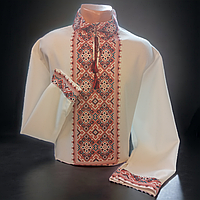 Пошитая мужская (заготовка) вышиванка на габардине для ручной вышивки бисером или нитками 44 размер