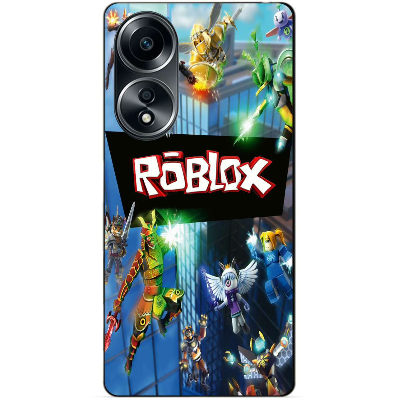 Силіконовий бампер чохол для Oppo A58 з картинкою Roblox Роблокс