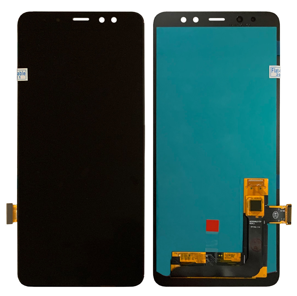 Дисплейний модуль (екран) для Samsung A730 (A8 PLUS 2018) Чорний Ориг. розмір LCD OLED
