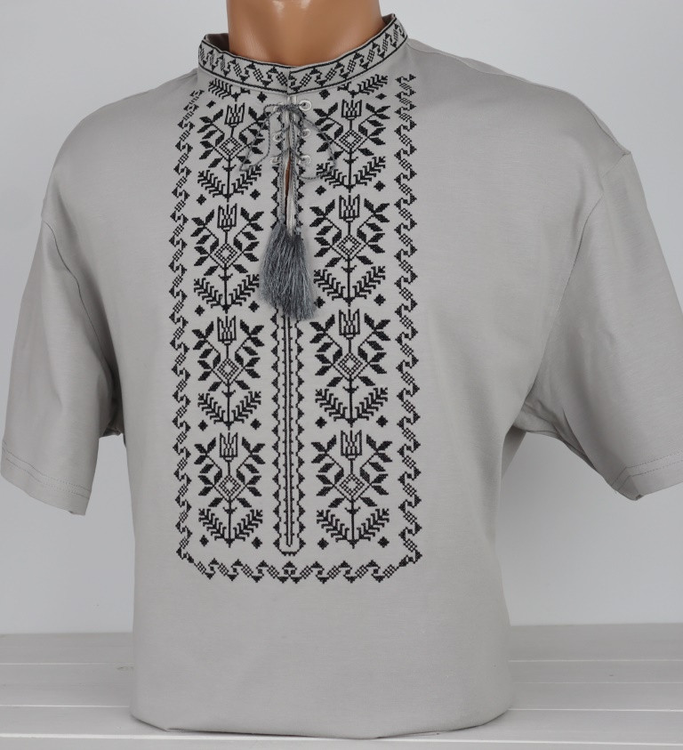 Футболка вышиванка Легенда на сірому, футболка вышивка, футболка вышиванка, футболка с вышиванкой