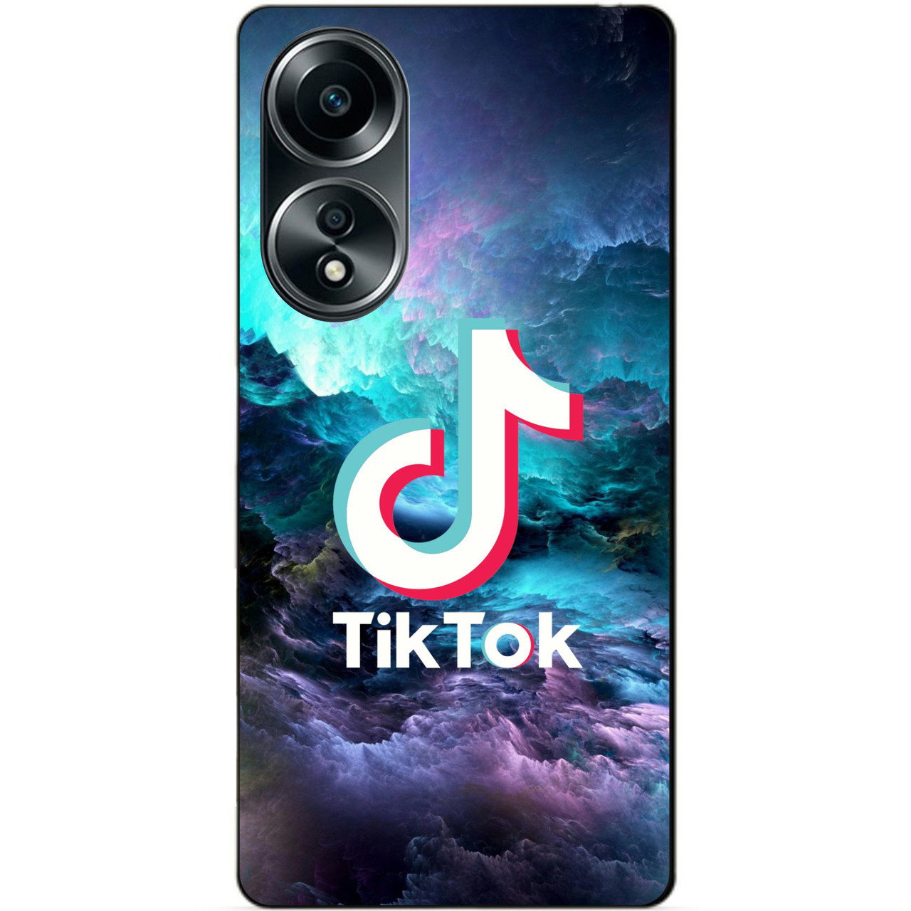 Силіконовий бампер чохол для Oppo A58 з малюнком Tik Tok Тік Ток