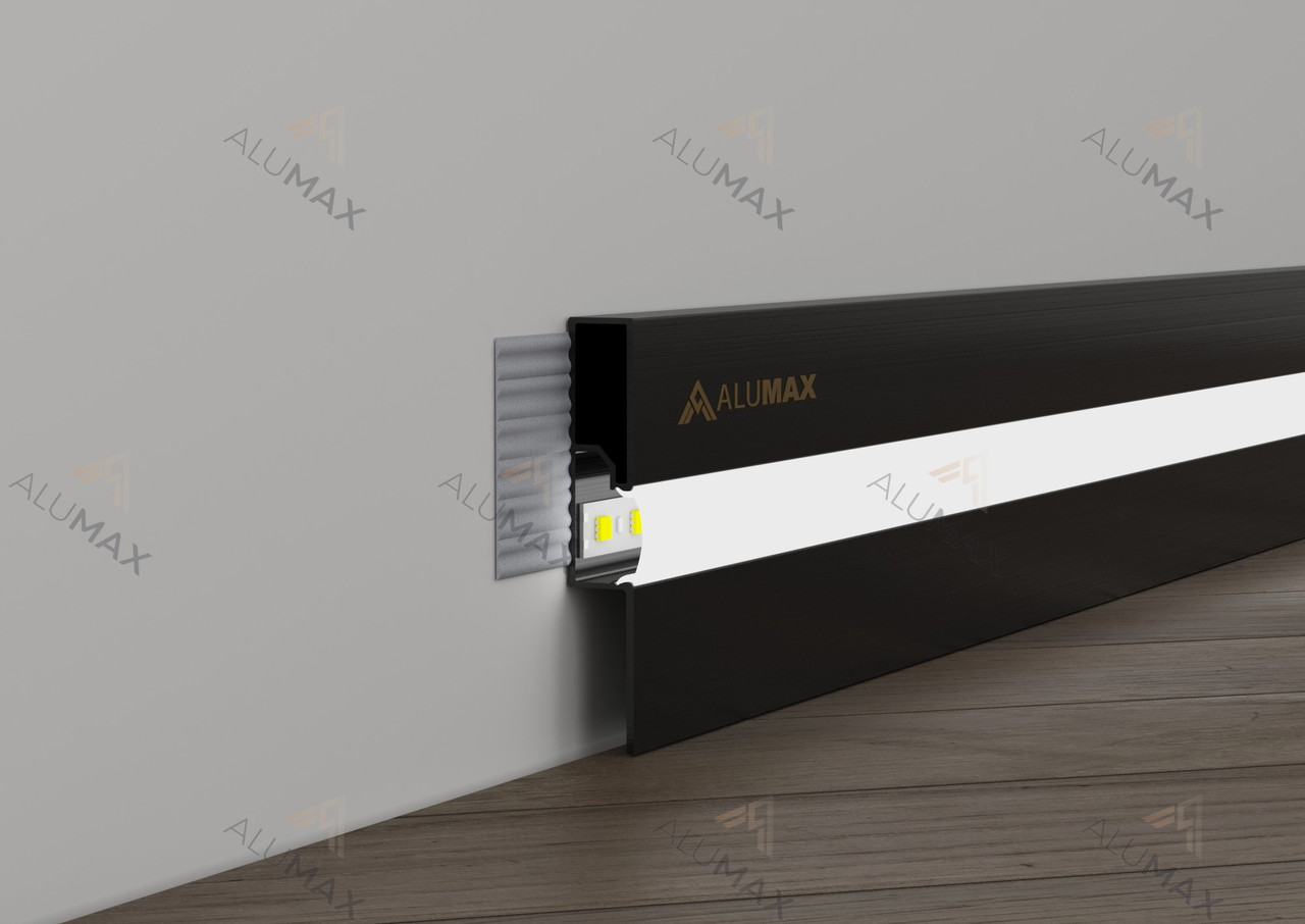 Алюминиевый накладной плинтус с Led подсветкой 60мм.: продажа, цена в ...