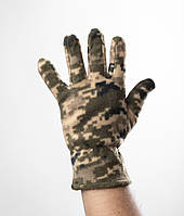 Зимние флисовые перчатки армейские пиксель ВСУ тактические перчатки на флисе зимние военные перчатки флис ВСУ