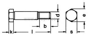 DIN 610 Болт стяжний призонний із шестигранною головкою та короткою нарізною цапфою