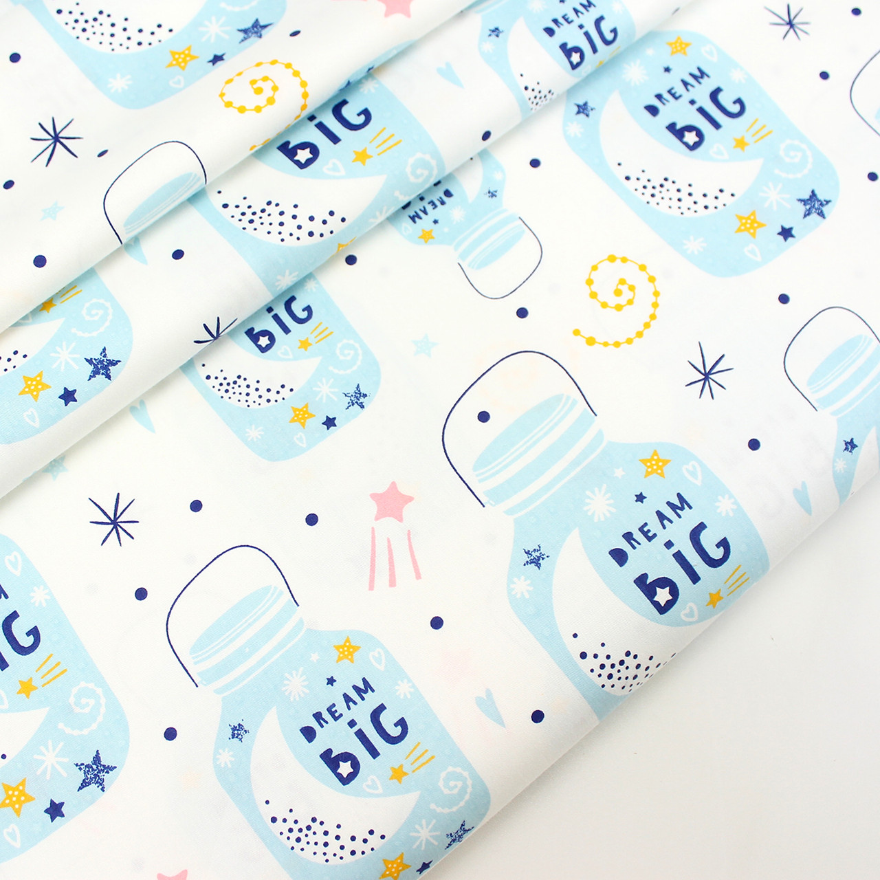 Сатин "Бутилка" блакитного кольору на білому тлі No 160-321 з, фото 1