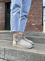 Зимові Жіночі Черевики UGG Mini Light Grey Metallic Suede / УГГ Міні Металік Суейд Світло Сірі, фото 4