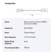Кабель подовжувач USB 3.0 AM/AF Baseus AirJoy Series male to female 1m (чорний), фото 8
