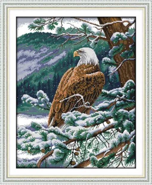 Набір для вишивання за нанесеною на канву схемою "An overlooking Eagle ". AIDA 14CT printed, 44*52 см