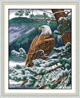 Набір для вишивання за нанесеною на канву схемою "An overlooking Eagle ". AIDA 14CT printed, 44*52 см