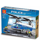 Конструктор Wange Поліцейський гелікоптер Heavy Helicopter Синій/Білий на 427 деталей + фігурки