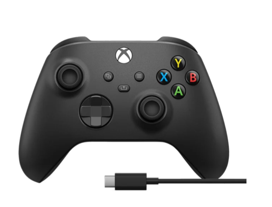 Геймпад Microsoft Xbox Series X | S Wireless Controller Carbon Black + USB Cable (XOA-0010, 1V8-00+00002)