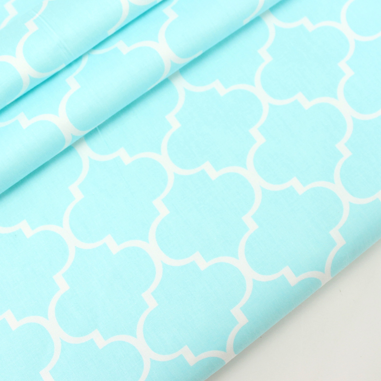 Сатин "Марокко" біле на світло-лазурному тлі No 160-110 з, фото 1