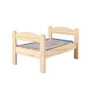 Лялькове ліжко з комплектом постільної білизни ІКЕА DUKTIG сосна кольоровий 400.863.51