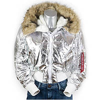 Женская куртка аляска Alpha Industries Ziggy Metallic Silver