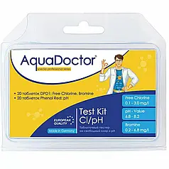 Тестер для басейну таблетковий AquaDoctor Test Kit Cl/pH (у блістері)