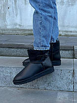 Зимові Жіночі Черевики UGG Classic Mini Bailey Button Black / УГГ Класік Міні Бейлі Баттон Чорні, фото 6