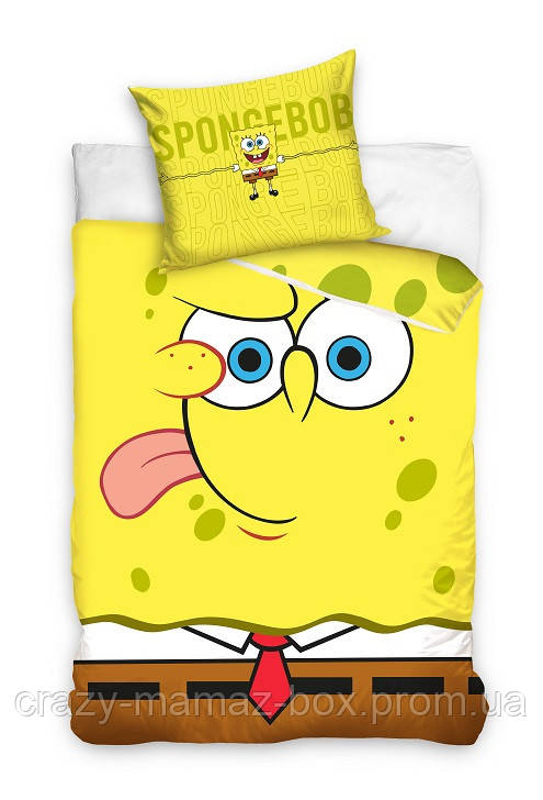 Постільна білизна Sponge Bob Губка Боб квадратні штани полуторний євро комплект