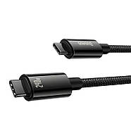 Кабель Type-C - Type-C для швидкої зарядки Baseus 240W Tungsten Gold Fast Charging 1m (чорний), фото 3