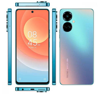 Смартфон Tecno Camon 19 Pro (CI8n) 8/128GB Polar Blue, 64+50+2/32Мп, Helio G96, IPS 6.8", 5000 мА·год