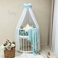 Балдахін Akvarel білий із м'ятним шарфиком