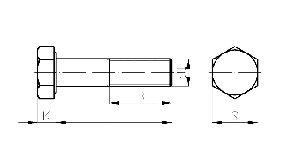 DIN 931 (ГОСТ 7798 — 70, 7805; ISO 4014) Болт високоміцний із шестигранною головкою