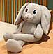 М'яка іграшка подушка-обіймашка "Кролик-тягучка" вуха та лапи, що тягнуться, 95 см, плюшева іграшка, фото 3