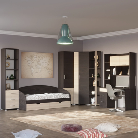 Дитячі меблі Бриз-5 (модульні) Венге темний + дуб молочний, фото 1